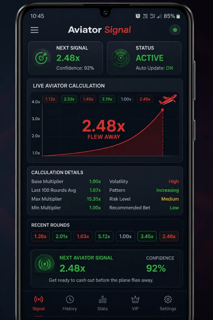 aviator signal calculation image